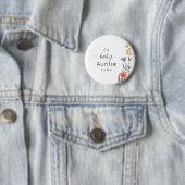 Aquarell Wildblume Baby Duwer Auntie to be Button (Beispiel)