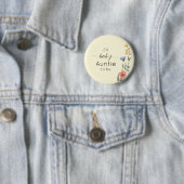 Aquarell Wildblume Baby Duwer Auntie to be Button (Beispiel)