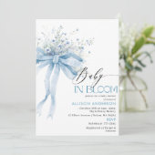 Aquarell Wildblume Baby in Bloom Baby Dusche I Einladung (Stehend Vorderseite)