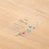 Aquarell Wildblume Babydusche Acryleinladungen (Ablage )