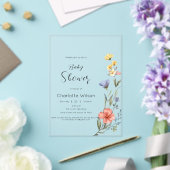 Aquarell Wildblume Babydusche Acryleinladungen (In Situ (Hochzeit))