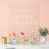 Aquarell Wildblume Babydusche Acrylschild (Hochzeit)