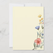 Aquarell Wildblume Babydusche Dankeskarte (Rückseite)