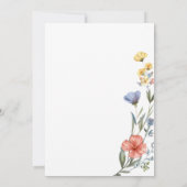 Aquarell Wildblume Babydusche Dankeskarte (Rückseite)