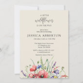 Aquarell Wildblume Babydusche Einladung (Vorderseite)