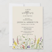 Aquarell Wildblume Babydusche Einladung (Vorderseite)