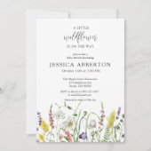 Aquarell Wildblume Babydusche Einladung (Vorderseite)