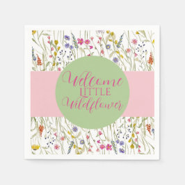 Aquarell Wildblume Babydusche Serviette