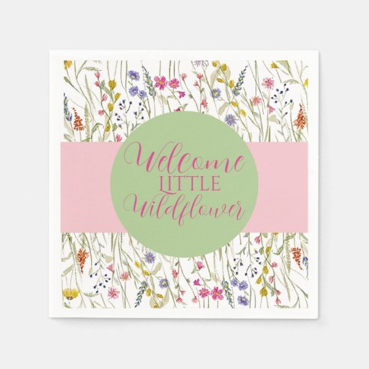 Aquarell Wildblume Babydusche Serviette (Vorderseite)