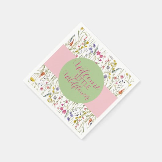 Aquarell Wildblume Babydusche Serviette (Ecke)