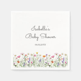 Aquarell Wildblume Babydusche Serviette