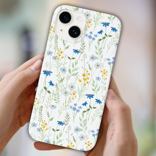 Aquarell-Wildblume Blau Gelb Case-Mate iPhone 14 Hülle