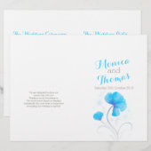 Aquarell Wildblume Blau große Hochzeitsfeier (Vorne/Hinten)