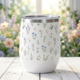 Aquarell-Wildblume Blau Lavendel Boho Cottage