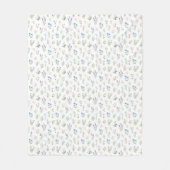 Aquarell-Wildblume Blau Lavendel Boho Cottage Fleecedecke (Vorderseite)