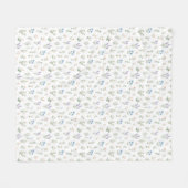 Aquarell-Wildblume Blau Lavendel Boho Cottage Fleecedecke (Vorderseite (Horizontal))