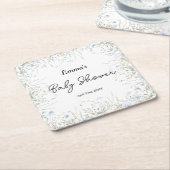 Aquarell Wildblume Blue Blume Baby Dusche Rechteckiger Pappuntersetzer (angewinkelt)