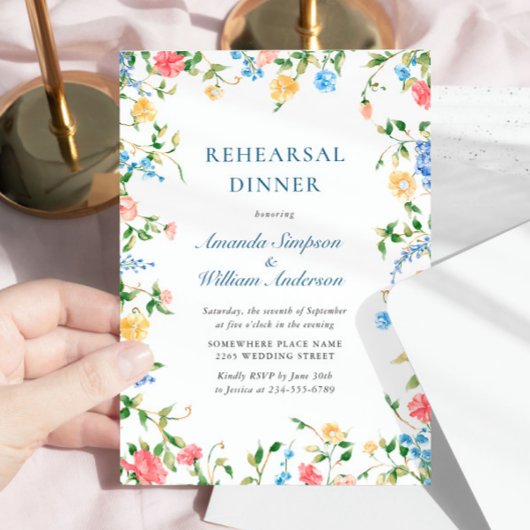 Aquarell Wildblume Boho Probe Abendessen Einladung
