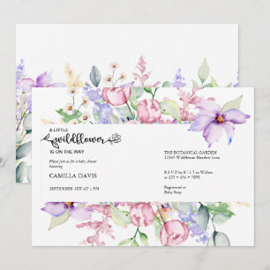 Aquarell-Wildblume    Botanische Babyparty-Einladu Einladung