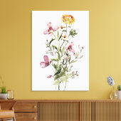 Aquarell-Wildblume Bouquet #1 Leinwanddruck (Insitu (Wohnzimmer))