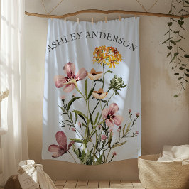 Aquarell Wildblume Bouquet #1 Personalisierter Nam Fleecedecke