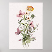 Aquarell-Wildblume Bouquet #1 Poster (Vorne)