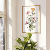 Aquarell-Wildblume Bouquet #1 Poster