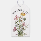 Aquarell Wildblume Bouquet #1 Vielen Dank Geschenkanhänger (Rückseite)