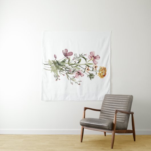 Aquarell-Wildblume Bouquet #1 Wandteppich (Beispiel (Horizontal))