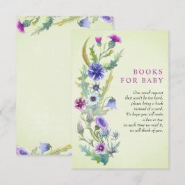 Aquarell-Wildblume Bücher für Babydusche Begleitkarte