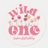 Aquarell-Wildblume Danke, Aufkleber (Vorderseite)