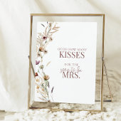 Aquarell Wildblume Dusche Wie viele Kisses Spiel Poster