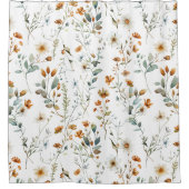 Aquarell-Wildblume Duschvorhang (Vorderseite)