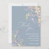 Aquarell Wildblume Dusty Blue Baby Dusche Dankeskarte (Vorderseite)