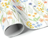 Aquarell-Wildblume Geschenkpapier (Rolleneckpunkt)