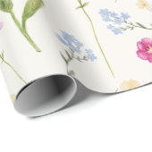 Aquarell-Wildblume Geschenkpapier (Rolleneckpunkt)