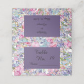 Aquarell Wildblume Grünpflanzen Platzkarte (Außenseite Aufgefaltet)