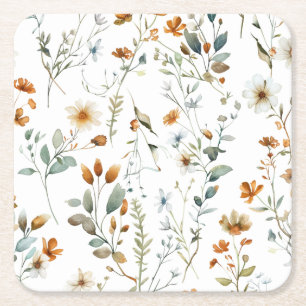 Aquarell-Wildblume im Boho-Stil Rechteckiger Pappuntersetzer