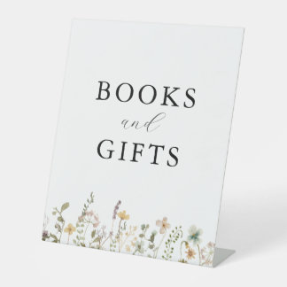 Aquarell Wildblume Kinderdusche Bücher & Geschenke Sockelschild