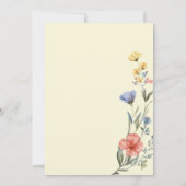 Aquarell Wildblume Kinderdusche Einladung (Rückseite)