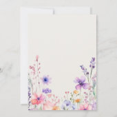 Aquarell Wildblume Lila BläsernBaby Dusche Einladung (Rückseite)