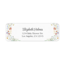 Aquarell Wildblume Meadow Baby Dusche Anschrift