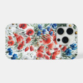 Aquarell-Wildblume Mohn Daisy Botanisch iPhone Hülle (Rückseite (Horizontal))