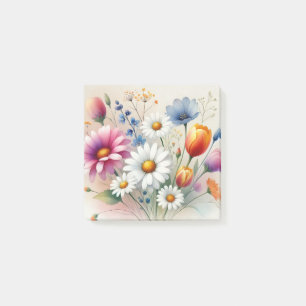 Aquarell-Wildblume perfekt für Frühling und Sommer Post-it Klebezettel