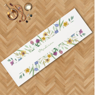 Aquarell-Wildblume personalisiert  Yogamatte
