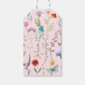 Aquarell Wildblume Pink Babydusche Danke Geschenkanhänger (Rückseite)