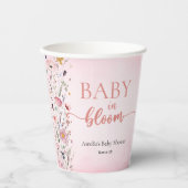 Aquarell Wildblume Rosa Kinderdusche Pappbecher (Vorderseite)