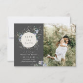 Aquarell-Wildblume Save the Date zwei Fotos Einladung (Vorderseite)