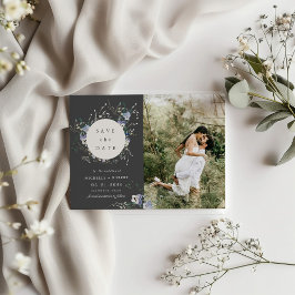 Aquarell-Wildblume Save the Date zwei Fotos Einladung