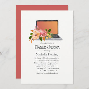 Aquarell Wildblume Spring Virtual Baby Dusche Einladung